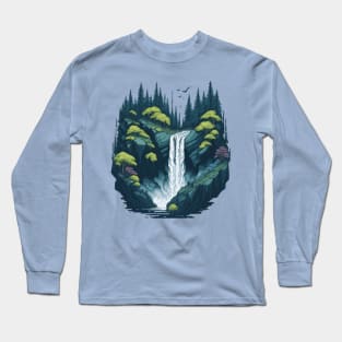 Waterfall in the forest Long Sleeve T-Shirt